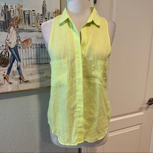 Cloth & Stone Neon Linen Blouse • Sz M
